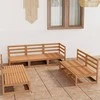 Lauko baldų komplektas Sodo poilsio baldų komplektas, 7 dalių, rudas, pušies masyvas