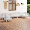 Lauko baldų komplektas Sodo poilsio baldų komplektas, 7 dalių, baltas, pušies masyvas