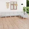 Lauko baldų komplektas Sodo poilsio baldų komplektas, 7 dalių, baltas, pušies masyvas