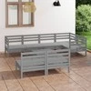 Lauko baldų komplektas Sodo poilsio baldų komplektas, 8 dalių, pilkas, pušies masyvas