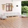 Lauko baldų komplektas Sodo poilsio baldų komplektas, 8 dalių, baltas, pušies masyvas