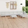 Lauko baldų komplektas Sodo poilsio baldų komplektas, 8 dalių, baltas, pušies masyvas
