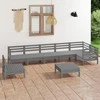 Lauko baldų komplektas Sodo poilsio baldų komplektas, 8 dalių, pilkas, pušies masyvas
