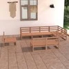 Lauko baldų komplektas Sodo poilsio baldų komplektas, 8 dalių, rudas, pušies masyvas