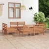 Lauko baldų komplektas Sodo poilsio baldų komplektas, 8 dalių, rudas, pušies masyvas