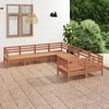 Lauko baldų komplektas Sodo poilsio baldų komplektas, 8 dalių, medaus rudas, pušis
