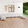 Lauko baldų komplektas Sodo poilsio baldų komplektas, 10 dalių, baltas, pušies masyvas