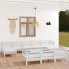 Lauko baldų komplektas Sodo poilsio baldų komplektas, 11 dalių, baltas, pušies masyvas