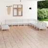 Lauko baldų komplektas Sodo poilsio baldų komplektas, 11 dalių, baltas, pušies masyvas