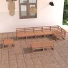 Lauko baldų komplektas Sodo poilsio komplektas, 9 dalių, medaus rudas, pušies masyvas