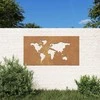 Nuotraukų rėmelis Sodo sienos dekoracija, 105x55cm, corten plienas, žemėlapis