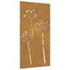 Nuotraukų rėmelis Sodo sienos dekoracija, 105x55cm, corten plienas, gėlių dizaino