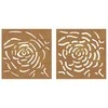 Nuotraukų rėmelis Sodo sienos dekoracija, 2 dalių, 55x55cm, corten plienas, rožė