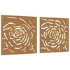 Nuotraukų rėmelis Sodo sienos dekoracija, 2 dalių, 55x55cm, corten plienas, rožė