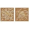 Nuotraukų rėmelis Sodo sienos dekoracija, 2 dalių, 55x55cm, corten plienas, rožė