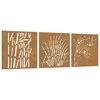 Nuotraukų rėmelis Sodo sienos dekoracija, 3 dalių, 55x55cm, corten plienas