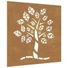 Nuotraukų rėmelis Sodo sienos dekoracija, 55x55cm, corten plienas, medžio dizaino