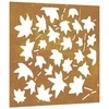Nuotraukų rėmelis Sodo sienos dekoracija, 55x55cm, corten plienas, klevo lapai
