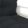 Sodo sofa iš palečių su antracito spalvos pagalvėmis, mediena