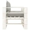 Sodo sofa iš palečių su taupe spalvos pagalvėmis, mediena