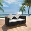 Lauko baldų komplektas Sodo sofa, juoda, poliratanas