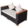 Lauko baldų komplektas Sodo sofa, juoda, poliratanas