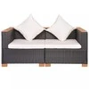 Lauko baldų komplektas Sodo sofa, juoda, poliratanas
