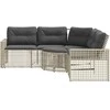 Sodo sofa su pagalvėlėmis ir pakoja, pilka, poliratanas
