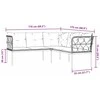 Sodo sofa su pagalvėlėmis, juoda, plienas/tekstilenas