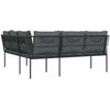 Sodo sofa su pagalvėlėmis, juoda, plienas/tekstilenas