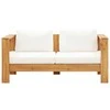 Sodo sofa su pagalvėlėmis, kreminė balta, 140cm, akacija