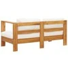 Sodo sofa su pagalvėlėmis, kreminė balta, 140cm, akacija