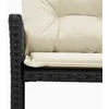 Sodo sofa su stalu/pagalvėlėmis, juoda, poliratanas, L formos