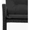 Sodo sofa su stalu/pagalvėlėmis, juoda, poliratanas, L formos