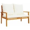 Sodo sofa-suoliukas su pagalvėlėmis, 120cm, akacijos masyvas