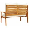 Sodo sofa-suoliukas su pagalvėlėmis, 120cm, akacijos masyvas