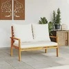 Sodo sofa-suoliukas su pagalvėlėmis, 120cm, akacijos masyvas