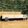 Sodo sofos komplektas su pagalvėlėmis, 4 dalių, juodas, ratanas