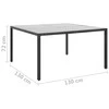 Sodo stalas, antracito, 130x130x72cm, plienas ir stiklas