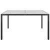 Sodo stalas, antracito, 130x130x72cm, plienas ir stiklas
