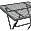 Sodo stalas, antracito, 60x60x72cm, plėsto metalo tinklelis