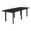 Sodo stalas, antracito spalvos, 216x90x72cm, plastikas