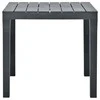Sodo stalas, antracito spalvos, 78x78x72cm, plastikas