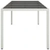 Sodo stalas, baltas, 250x100x75cm, poliratanas ir stiklas