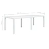 Sodo stalas, baltas, 220x90x72cm, plastikas, ratano imitacija