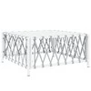 Sodo stalas, baltos spalvos, 70x70x34cm, austas audinys