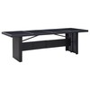 Sodo stalas, juodas, 240x90x74cm, poliratanas ir stiklas