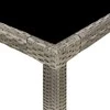 Sodo stalas, pilkas, 250x100x75cm, stiklas ir poliratanas