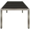Sodo stalas, pilkas, 250x100x75cm, stiklas ir poliratanas
