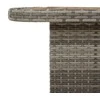 Sodo stalas, pilkas, 80x80x71cm, poliratanas/akacijos mediena